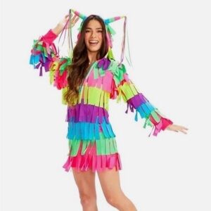 Tipsy Elves Neon Fiesta dress coat Costume